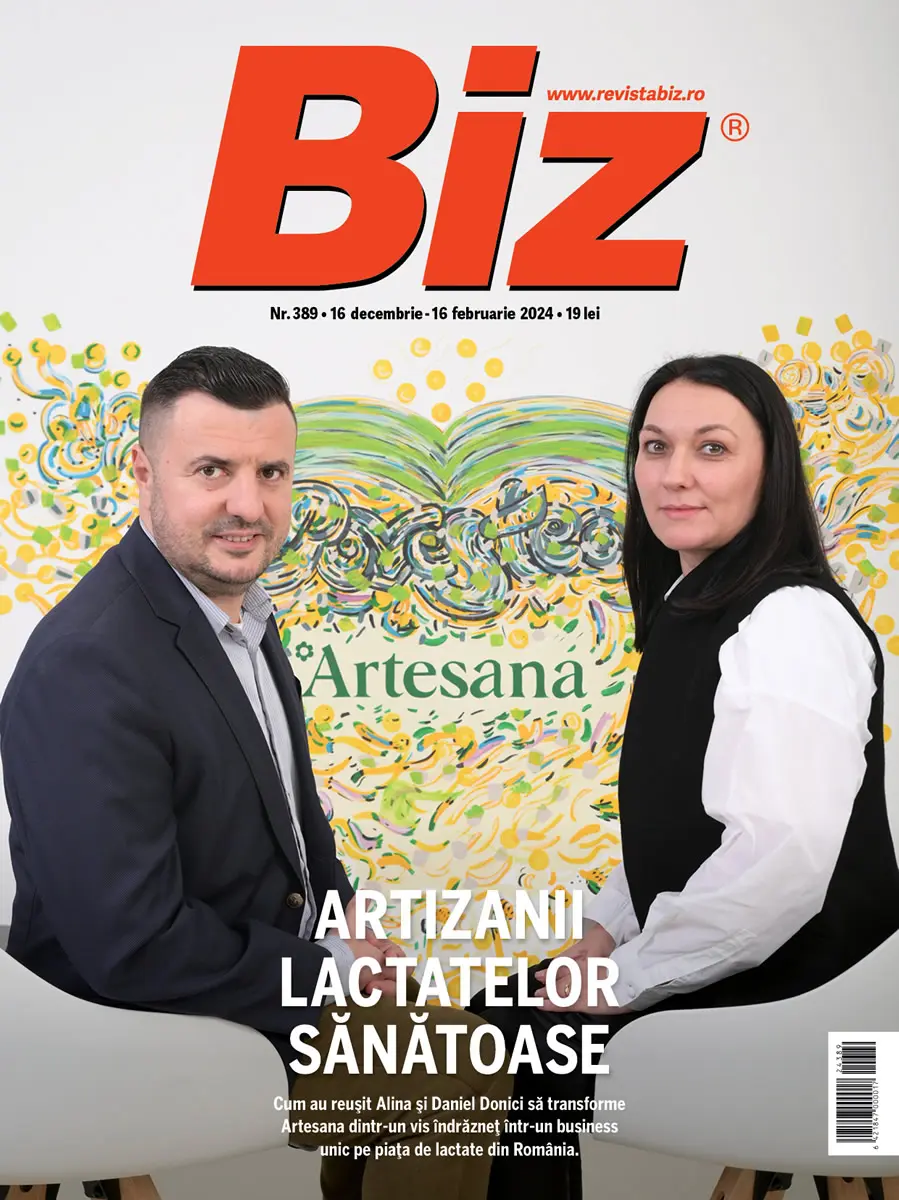 Revista copertei BIz cu nr 389 cu Alina si Daniel Donici, fondatorii Artesana
