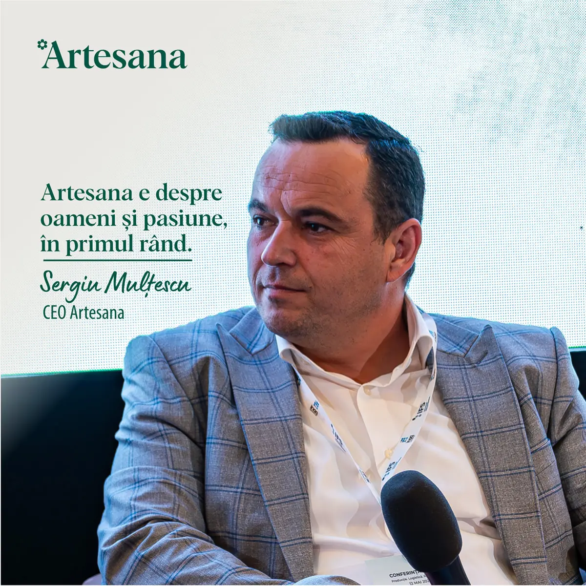 Fotografie cu Sergiu Multescu, CEO ARtesana, la Conferinta IFS 2025, din 12 mai 2025