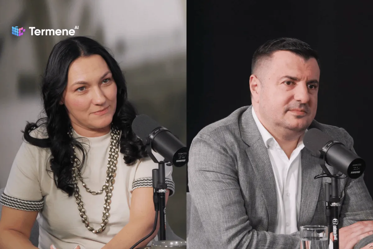 Alina și Daniel Donici, fondatorii Artesana, invitați într-un podcast Termene AI, discutând despre antreprenoriat și dezvoltarea brandului românesc de lactate artizanale.