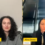 Alina Donici, cofondatoare Artesana, în interviu video online alături de Katalin Orosz, discutând despre antreprenoriat în industria lactatelor artizanale