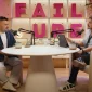 Daniel Donici, fondator Artesana, în dialog cu Cătălin Meșter la podcastul „I Love Failure”, cu produse Artesana pe masă.